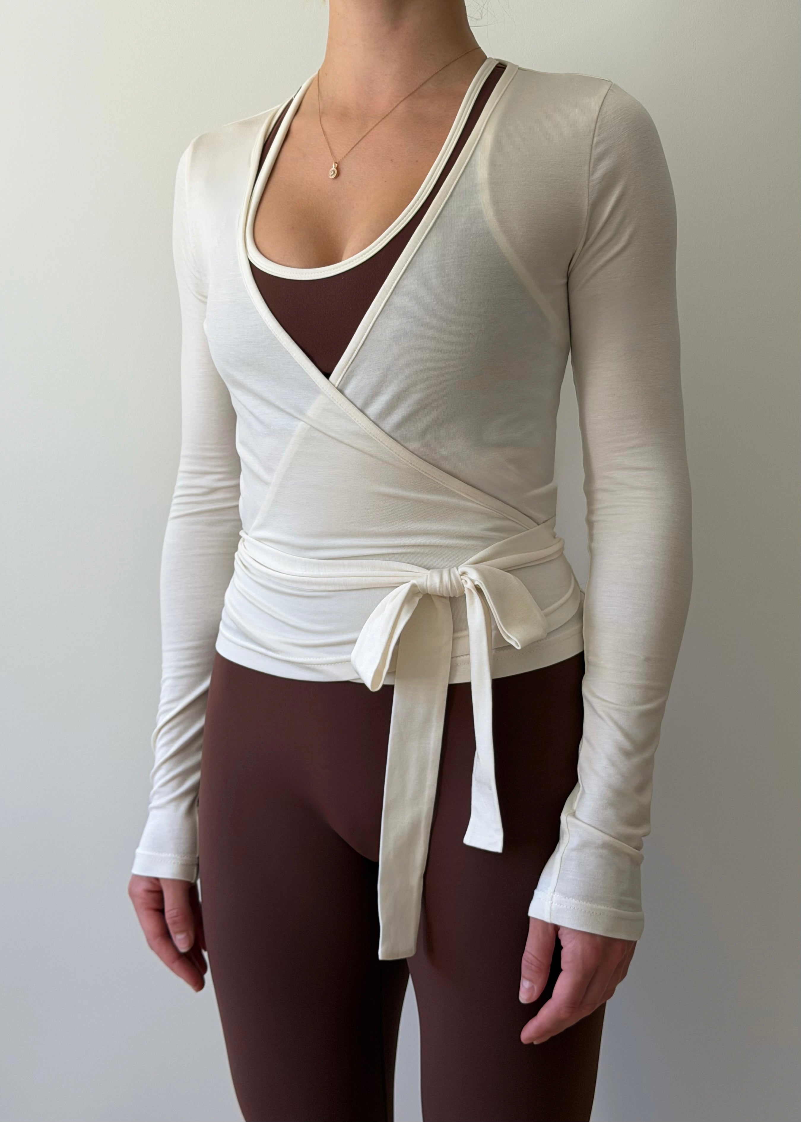 Ballet Wrap Top OFF WHITE